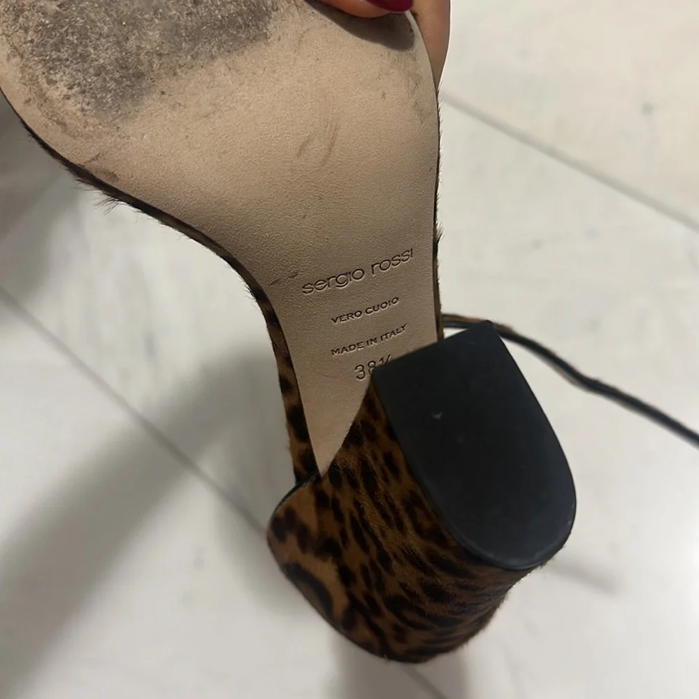 SERGIO ROSSI LEOPARD SANDALS - Picture 6 of 6